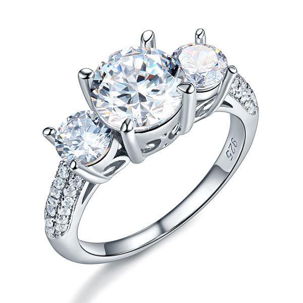 2 Carat 3-Stone Created Diamond Ring