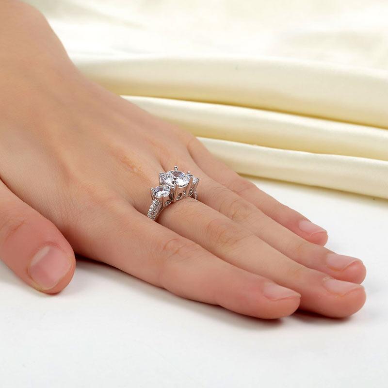 2 Carat 3-Stone Created Diamond Ring