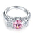 2 Carat 3-Stone Fancy Pink Created Diamond Ring