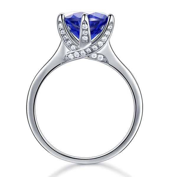 3 Carat Blue Created Tanzanite Ring