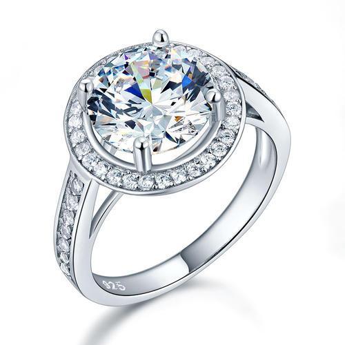 Luxury Halo Ring 3.5 Ct Created Diamond