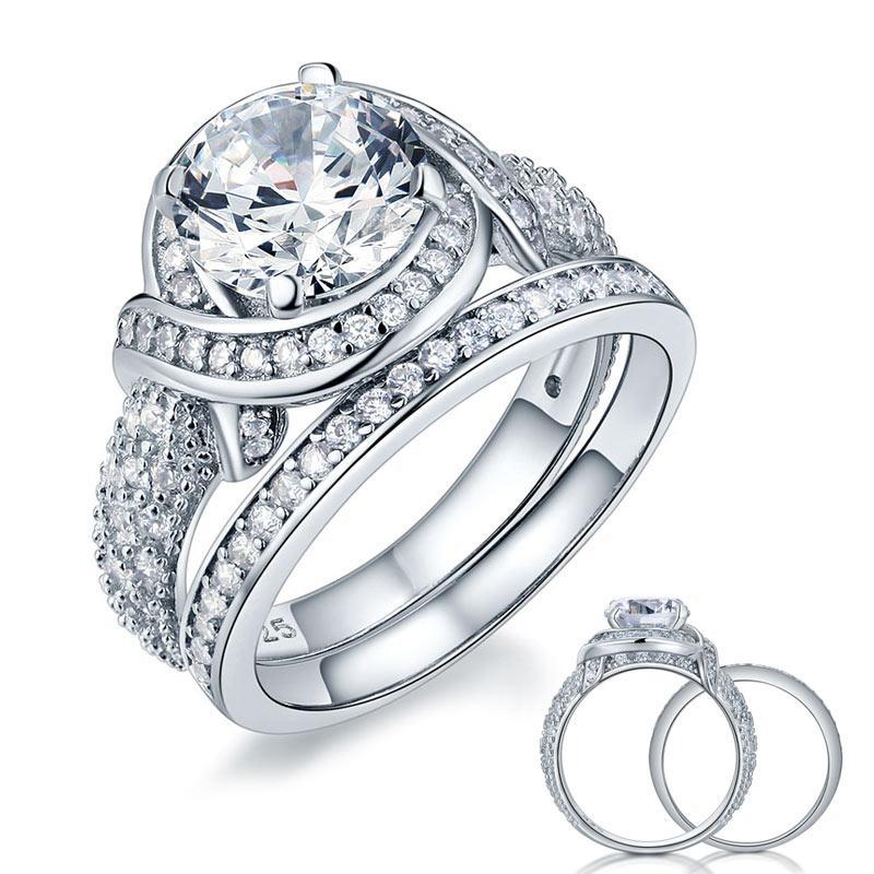Luxury Ring Set Vintage Created Diamond