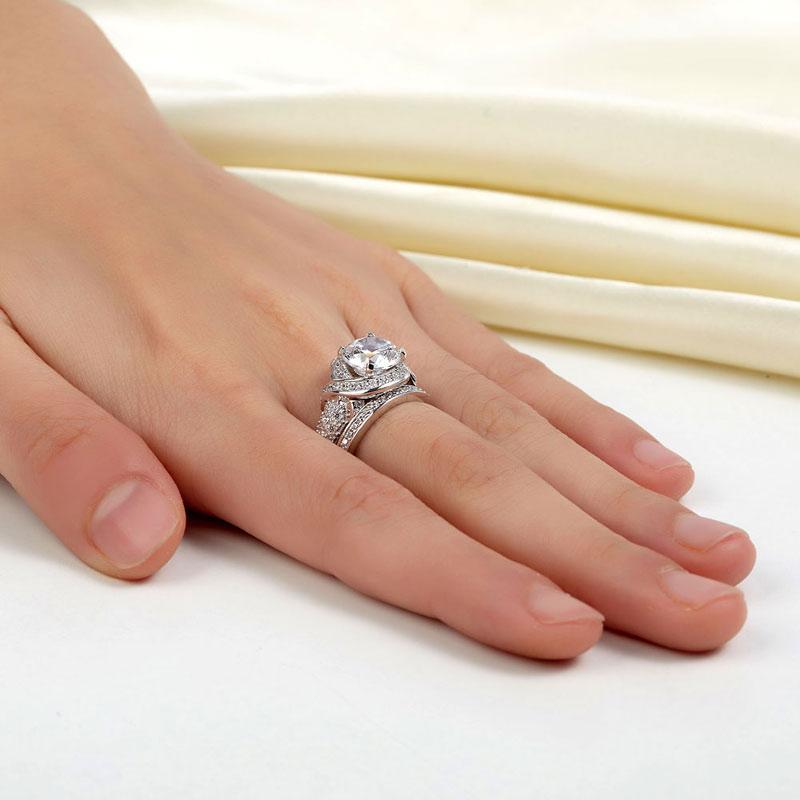 Luxury Ring Set Vintage Created Diamond