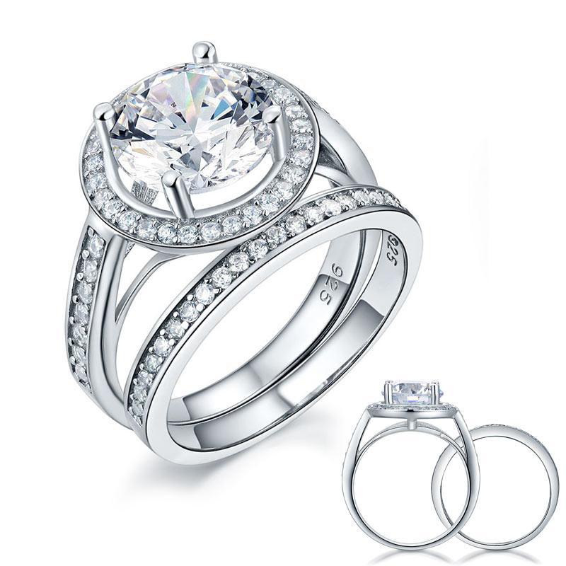 3.5 Ct Vintage Created Diamond Ring Set