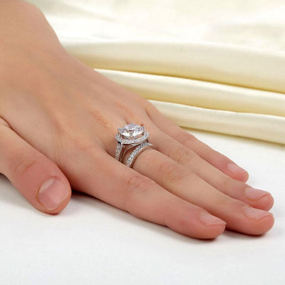 3.5 Ct Vintage Created Diamond Ring Set