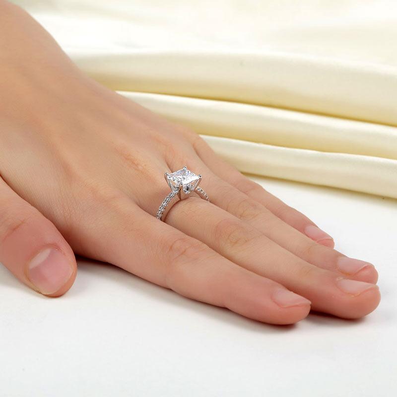 1.5 Ct Princess Cut Created Diamond Ring