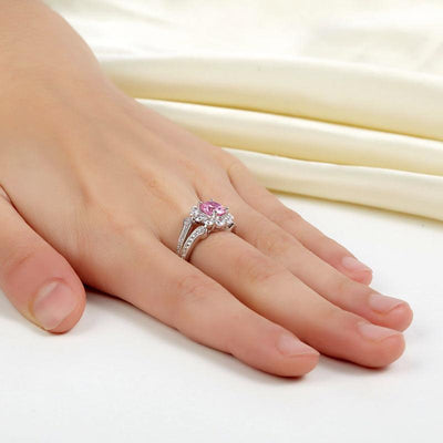 Art Deco 1.25 Ct Fancy Pink Created Diamond Ring