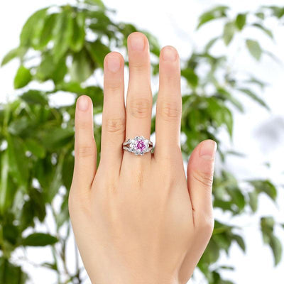 Art Deco 1.25 Ct Fancy Pink Created Diamond Ring