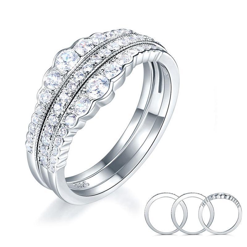 Wedding Band Ring Set 3-Pieces