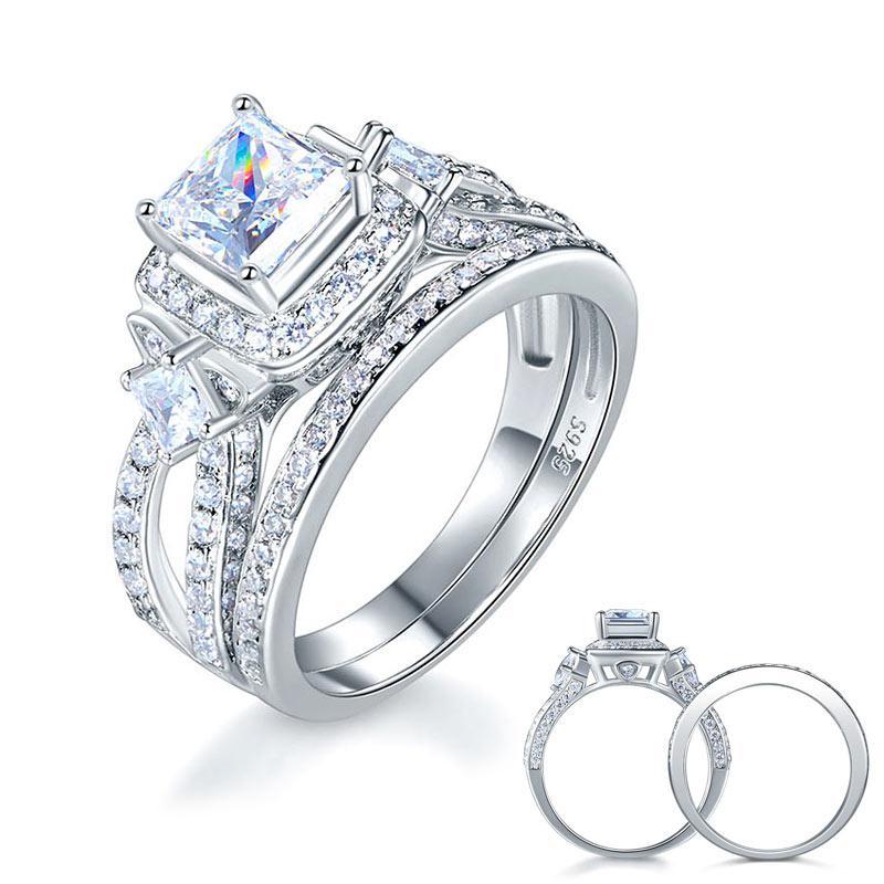 Princess Cut Ring Set