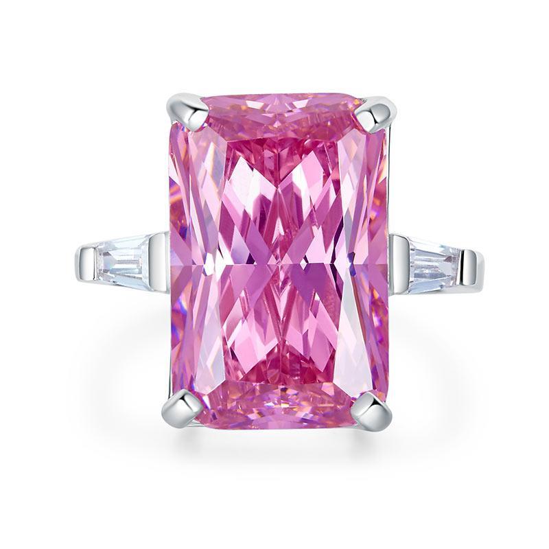 8.5 Carat Pink Created Diamante Stone Ring
