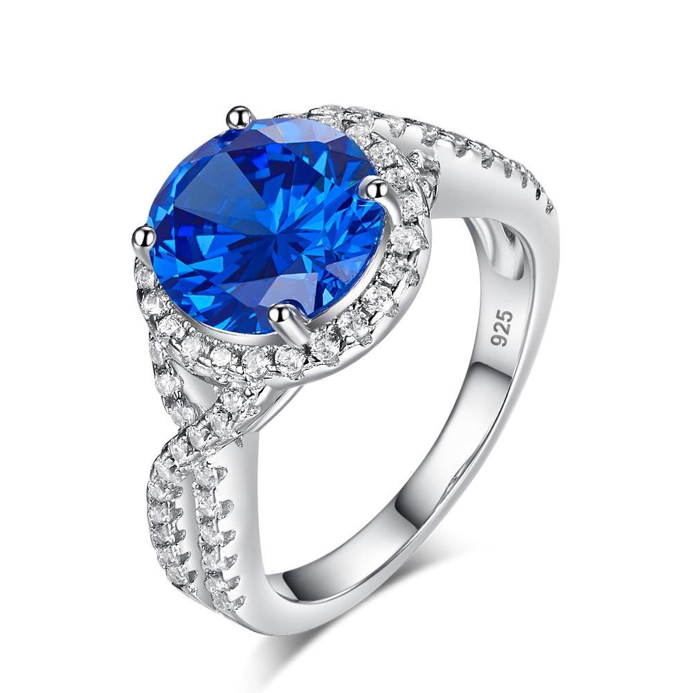 3 Carat Navy Blue Stone Ring