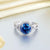 3 Carat Navy Blue Stone Ring