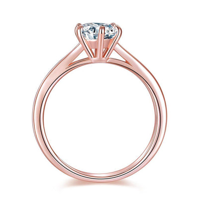 1 Carat 6 Claw Solitaire Rose Gold Ring