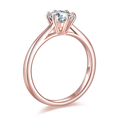 1 Carat 6 Claw Solitaire Rose Gold Ring