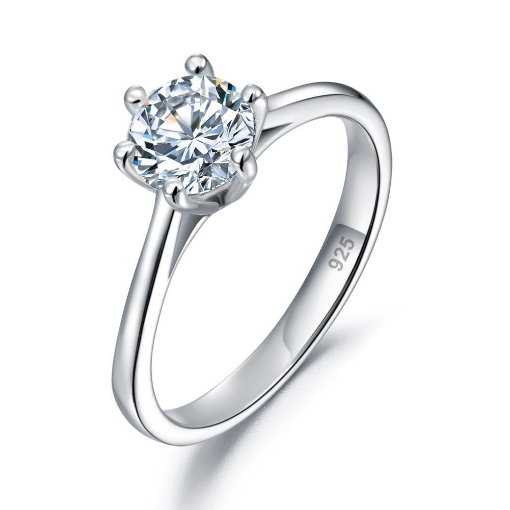 Classic 6 Claw 1 Carat Created Diamond Ring