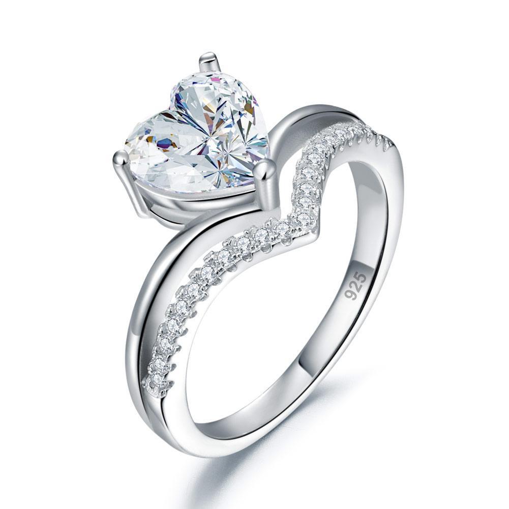 2 Carat Heart Created Diamond Ring