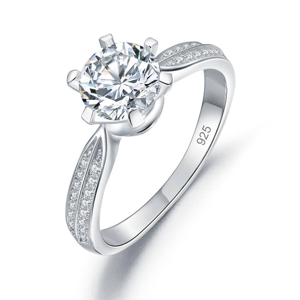 Engagement Crown Ring 1 Ct Created Diamond