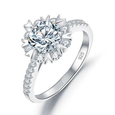 Created Diamond Flower Ring